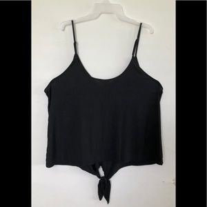 Secret Treasures Womens Sleep Top Size 2X silky Black Tie Front Poly Spandex New